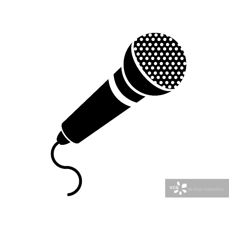 白色背景上的复古麦克风图标图片素材