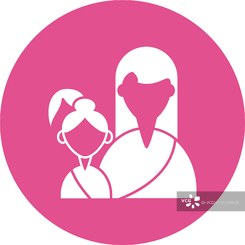 母女剪影风格图标图片素材