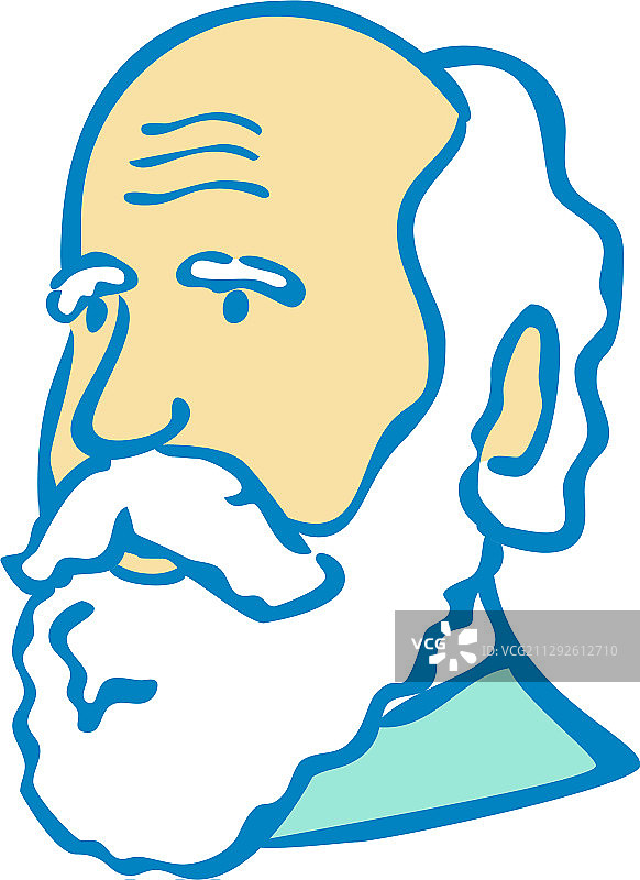 书呆子查尔斯·达尔文涂鸦吉祥物图片素材