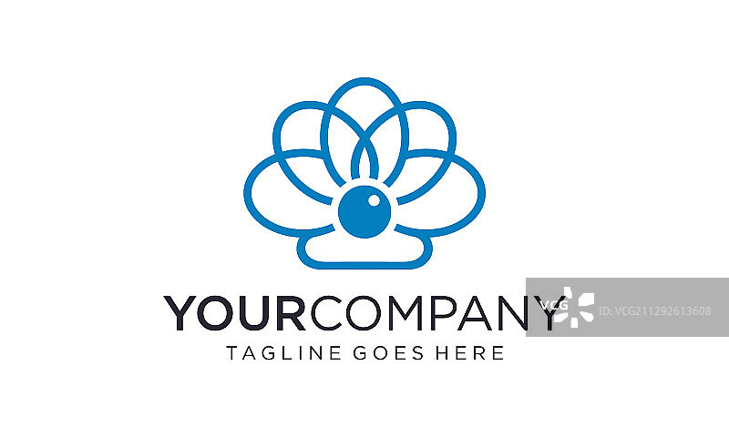 白色背景上的珍珠标志设计理念图片素材