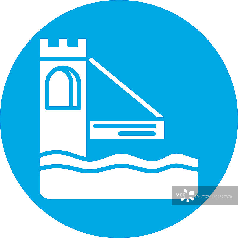 城堡桥梁剪影风格图标图片素材