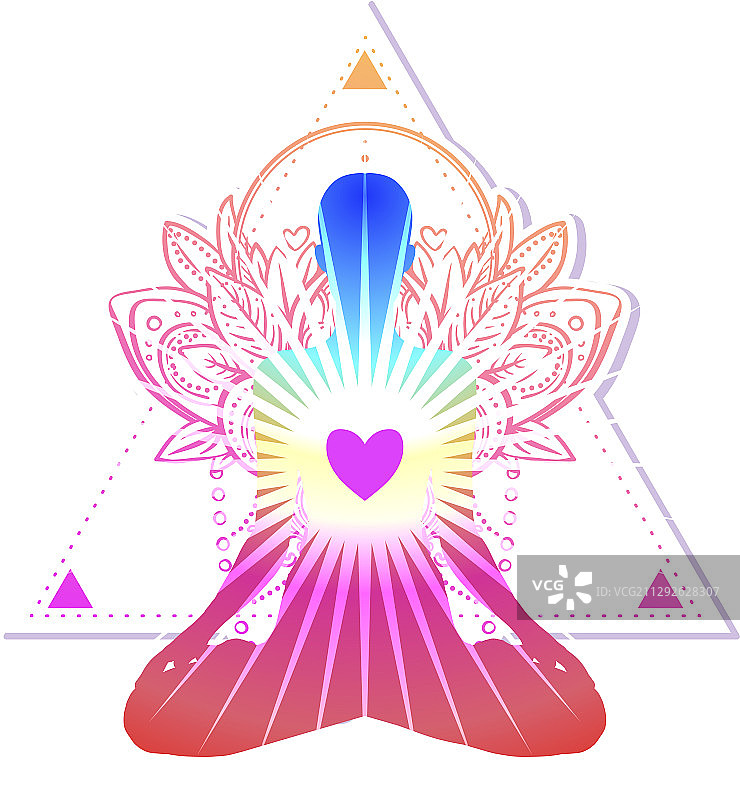 脉轮概念：内在爱、光与平静图片素材
