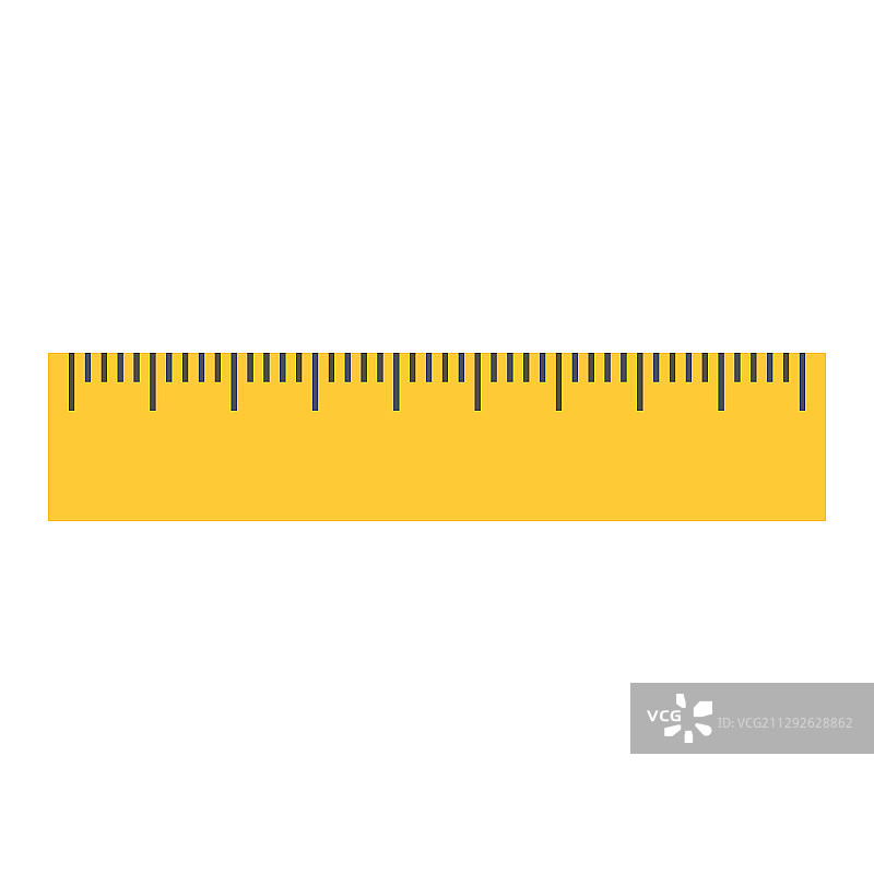白色背景上的黄色尺子图标图片素材