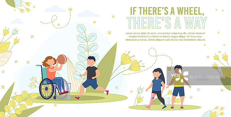 残疾儿童的社会平等banner图片素材