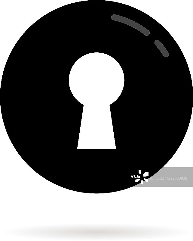 黑色圆形门钥匙孔图标图片素材