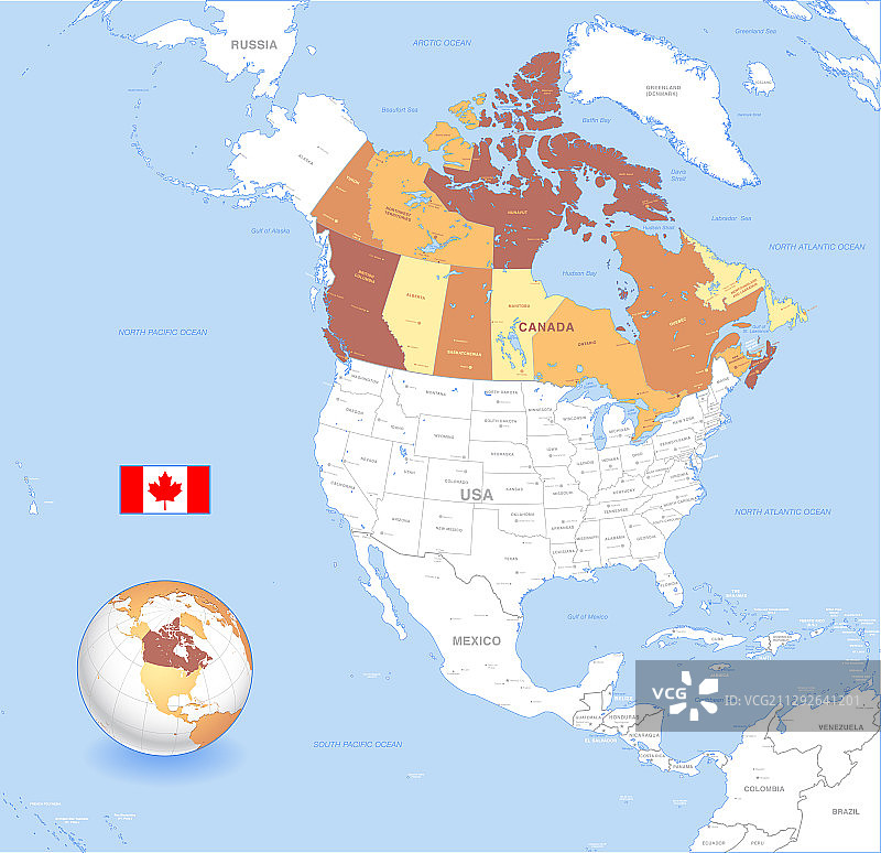 加拿大高精度经典地图集图片素材