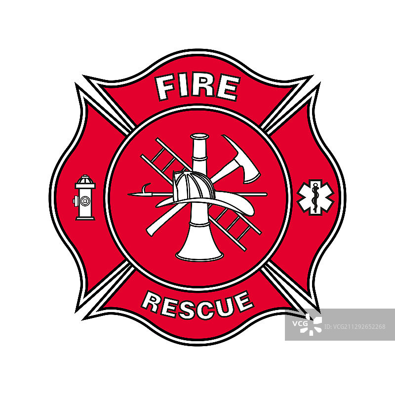 消防部门圣弗洛里安马耳他十字徽章图片素材