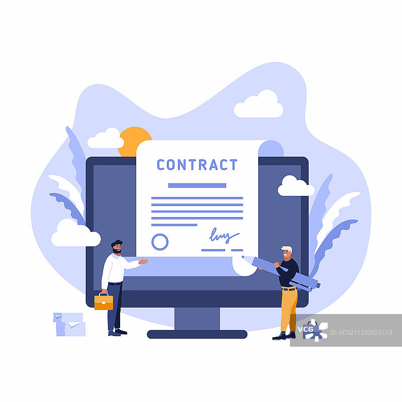 商务人士签署合同文件图片素材