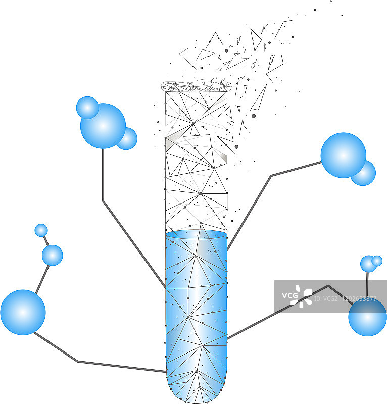 低多边形魔法科学化学玻璃烧瓶图片素材