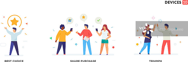 使用各种设备的人物图标图片素材