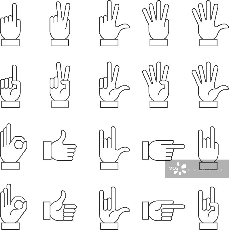 手势图标合集图片素材