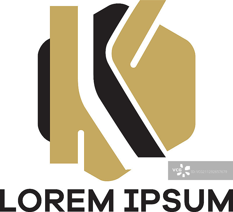 六边形K字母标志设计图片素材