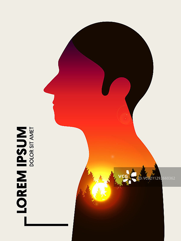 抽象风景日落海报模板图片素材