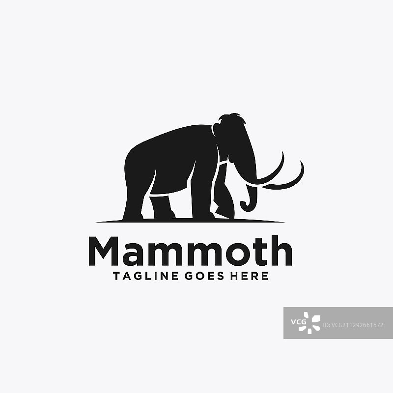 大象剪影风格logo图片素材