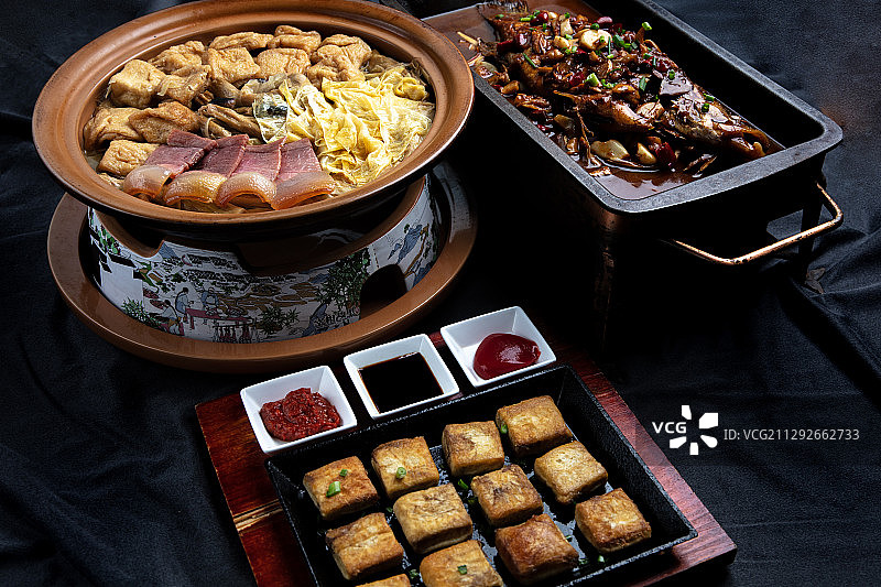 铁板生煎毛豆腐图片素材