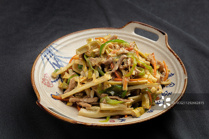 野笋炒肉丝图片素材