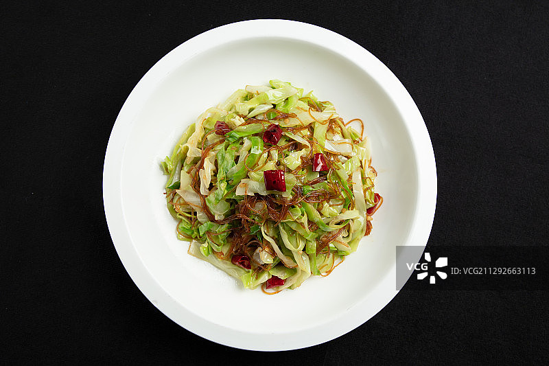 卷心菜炒粉丝图片素材