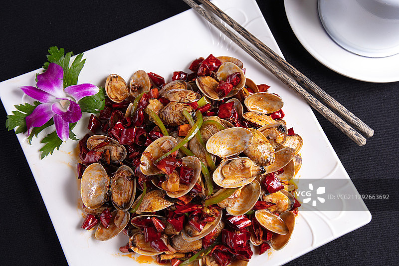 香辣花蛤辣炒蛤蜊图片素材