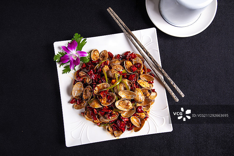 香辣花蛤辣炒蛤蜊图片素材