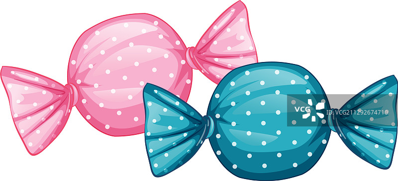 白色背景上的两颗糖果图片素材