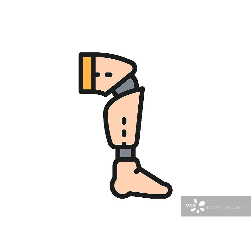 义肢外骨骼彩色线条图标图片素材