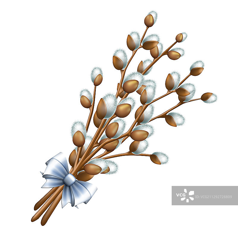 复活节树枝花束，复活节柳树图片素材