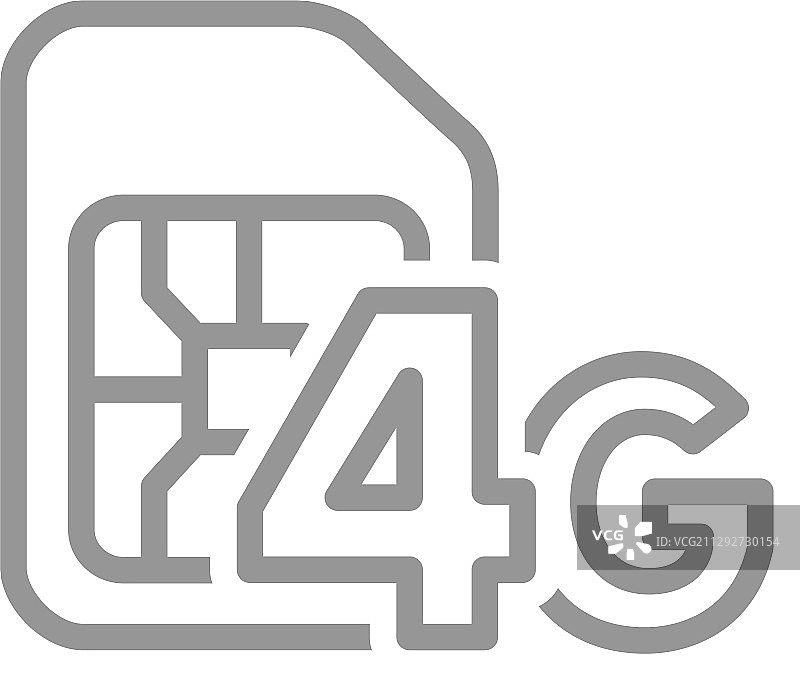 带4G网络线的SIM卡移动插槽图标图片素材