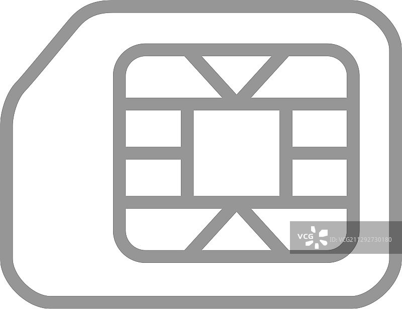 SIM卡线性图标手机芯片移动插槽符号图片素材