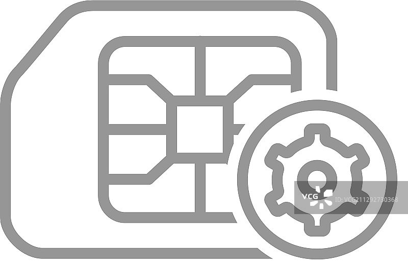 带齿轮线的SIM卡移动插槽图标图片素材