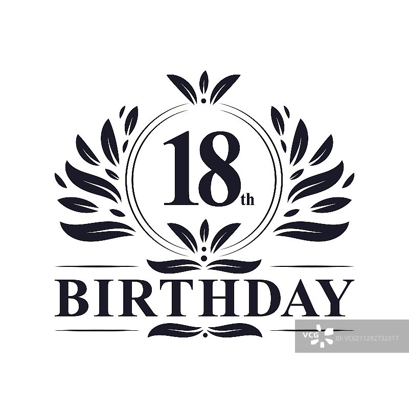 18岁生日标志，18岁生日庆典图片素材