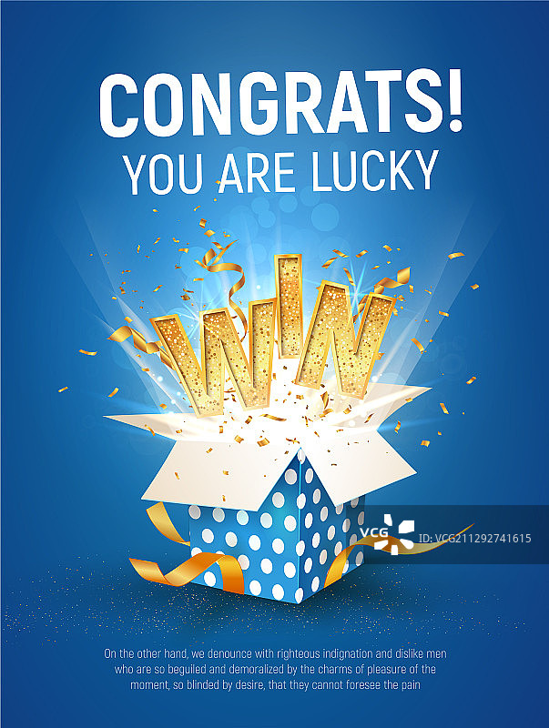 金色文字与蓝色纹理盒子图片素材