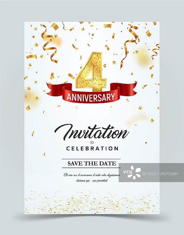 4周年邀请卡模板图片素材