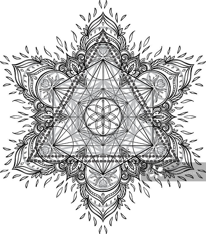 精美复古圆形曼陀罗图案图片素材