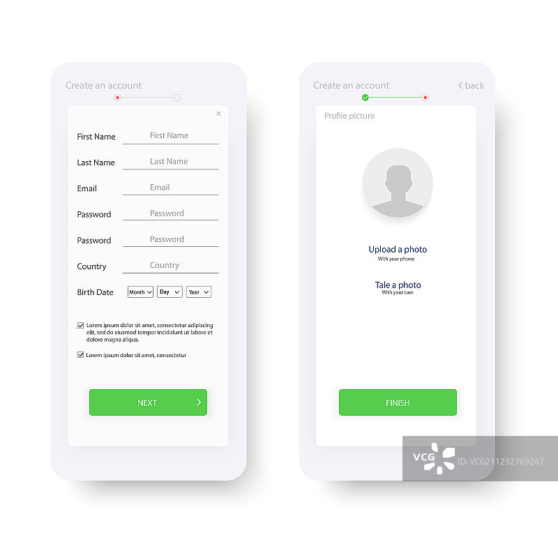 网页模板和注册页面元素图片素材