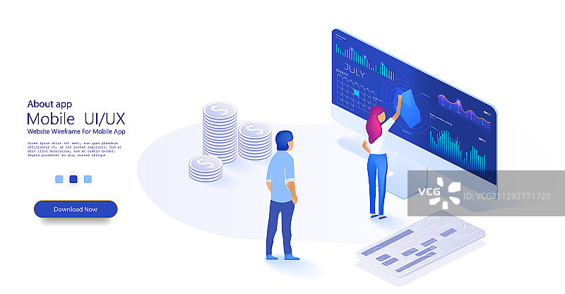 数据分析人物电脑概念图图片素材