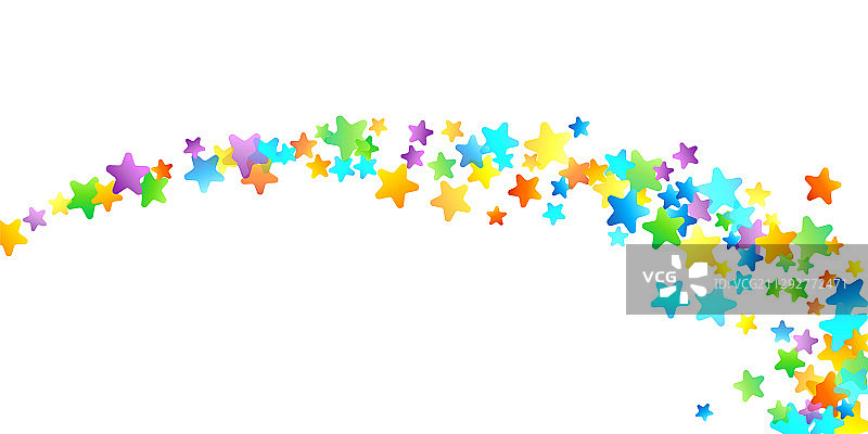 彩虹喜庆五彩缤纷，星光飘洒图片素材