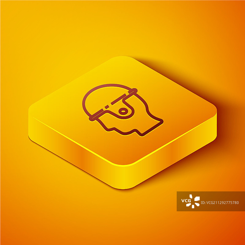 2.5D线条工人安全帽图标图片素材