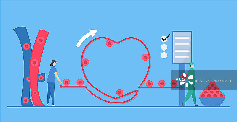 蓝色背景心脏病图片素材