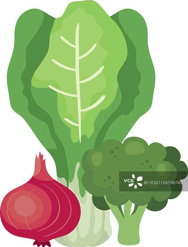 带蔬菜图标的新鲜西兰花图片素材