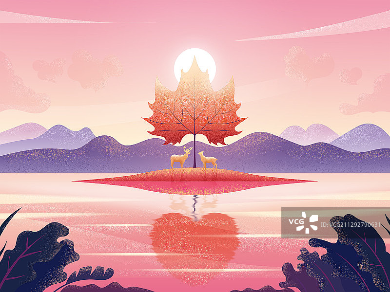 二十四节气立秋——遇见·鹿图片素材