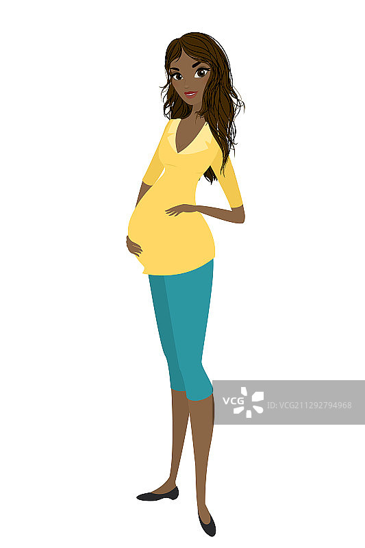 漂亮的怀孕非裔美国女人图片素材