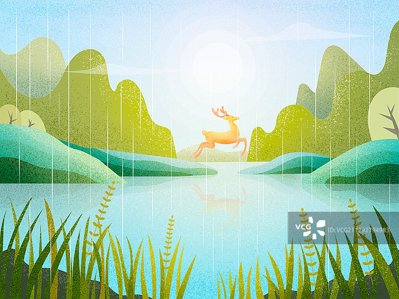二十四节气谷雨——遇见·鹿图片素材