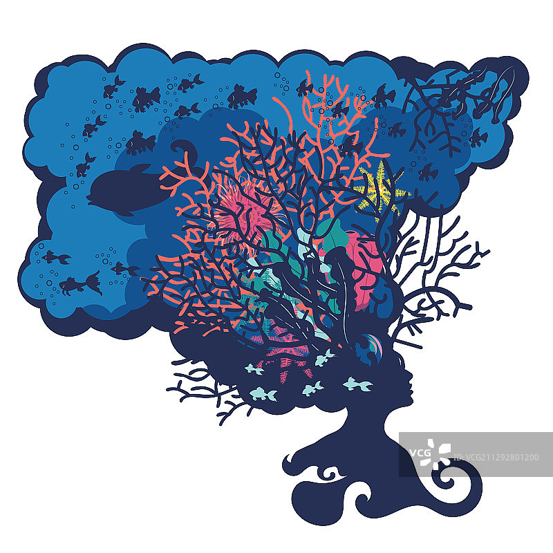 珊瑚礁与人头图片素材