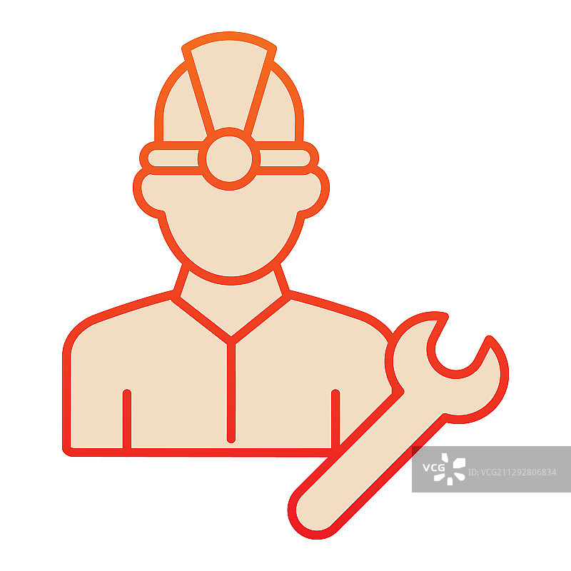 石油矿工燃料工程师图标（扁平风格）图片素材