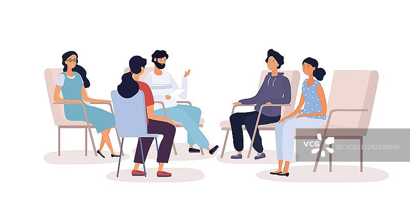 成瘾治疗团体心理疗法概念图片素材