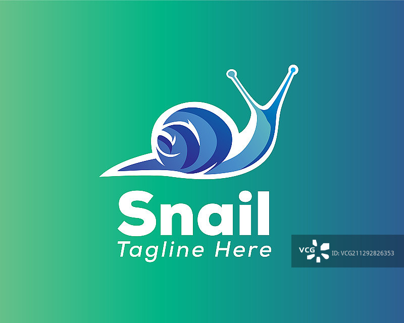 蓝色蜗牛艺术Logo设计图片素材