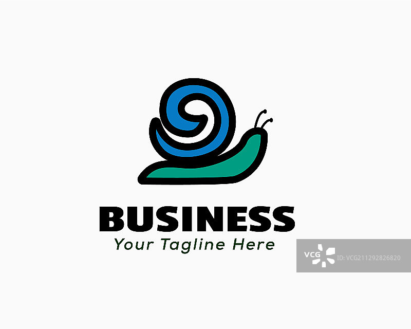 卡通简约蜗牛Logo设计图片素材