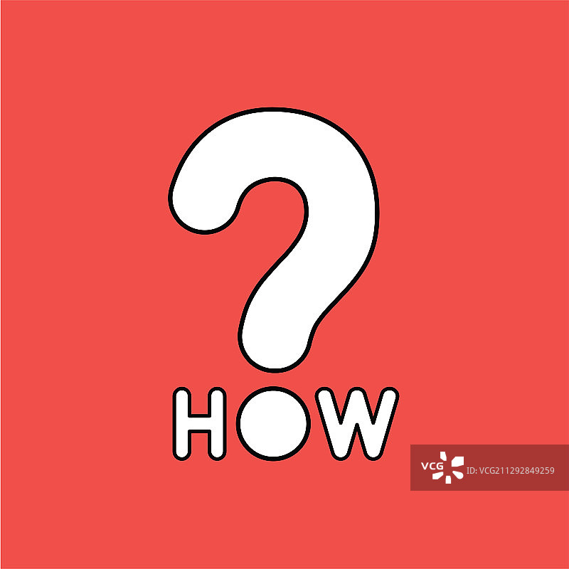 带有问号的HOW文字概念图片素材