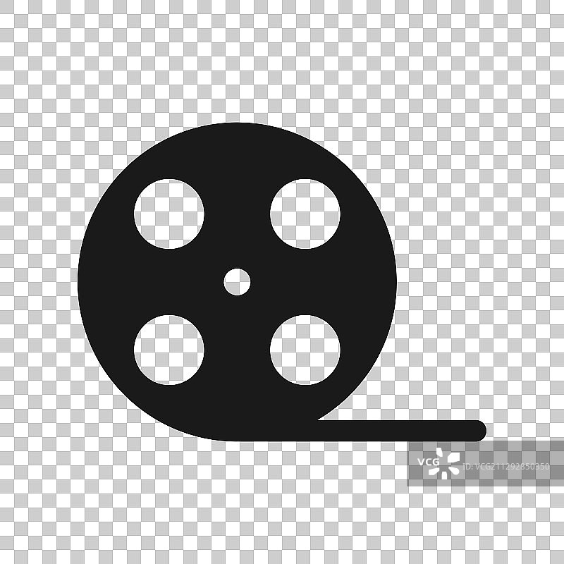 扁平风格的电影图标，白色背景图片素材