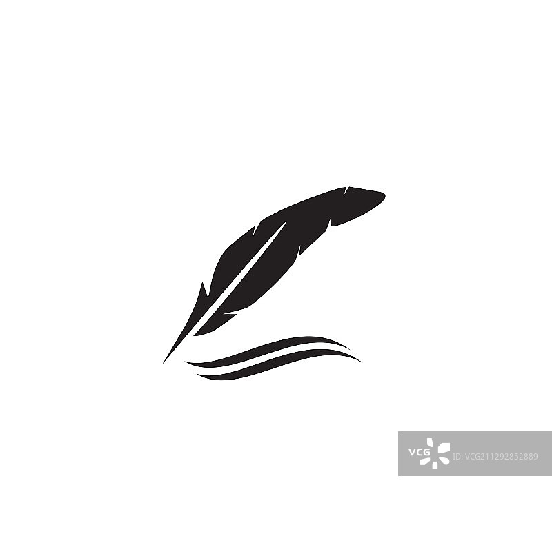 羽毛笔图标Logo设计模板图片素材
